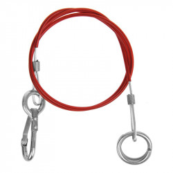 Safety cable for trailers or caravans, 1m