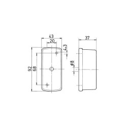 Side clearance lamp for caravans (92 x 43 mm) - Img 2