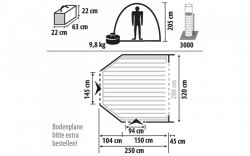 Side tent "Touring Easy" for minibus, 250 x 320 cm, installation height 180 - 220 cm - Img 6