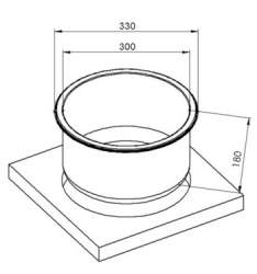 Stainless steel round built-in sink, diameter 33 cm x H18 cm, Carbest - Img 2