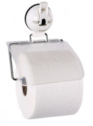 Toilet paper holder with suction cup fastening system