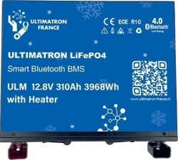 Ultimatron LiFePO4 battery, 12,8V, 310Ah, self-heating, with metal casing for photovoltaic systems, caravans, boats