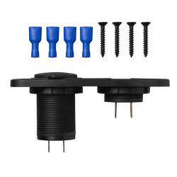 USB 2 x 2100 mA and voltmeter double socket kit, fl flush mountable - Img 2