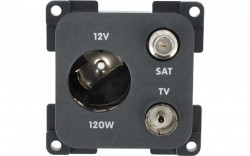 12V socket + TV + SAT, Presto 10000 GRI INCHIS
