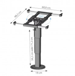 360° rotating table leg, adjustable in height and horizontally - Img 7
