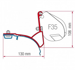 Adapter for Fiamma F35 Volkswagen Multivan Transporter T5 /T6 with saddle