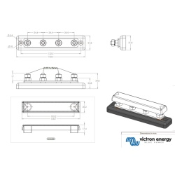 Bara colectoare busbar Victron 150A / 70V, 4P cu capac protector - Img 2
