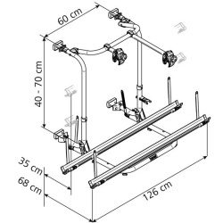 Bike carrier "Thule Sport G2 Short" for caravans or motorhomes, 40 - 70 cm high - Img 2