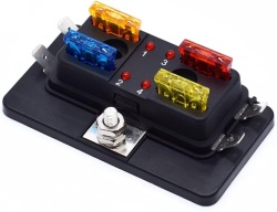 Box for 4 standard fuses with LED warning and busbar, max 100A - Img 3
