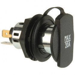 Cigarette lighter socket 12V / 20A recessed, for fridges etc