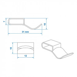 Clamps for connecting electrical cable to chassis, 28 mm (10 pcs) - Img 6