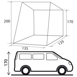 Comet tailgate tent for VW Caddy tailgate height 170 - 200 cm - Img 4
