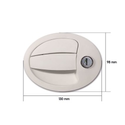 Complete oval lock for garage door for motorhomes, 130 x 98 mm - Img 2