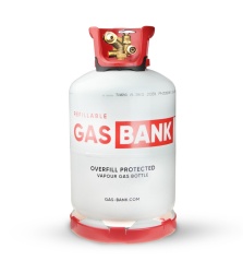DUPLEX steel refillable LPG tank, weight 8.65 kg, multivalve, 27.2 litres