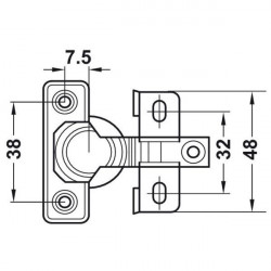 Hinge with short arm for doors with thin top (minimum thickness 14 mm) - Img 4