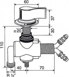 Hot/cold water coil for under-top mounting, mounting hole diameter ø 27mm, CROM - Img 3