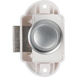 Incuietoare dulap Push Lock Mini cu buton si opritor inclus, CROM - Img 3
