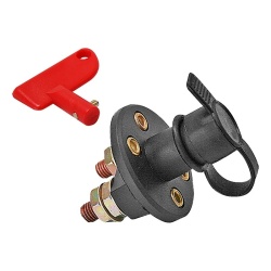 Intrerupator cu cheie pentru baterie auto 12/24V cu capac de protectie, 100A - Img 1