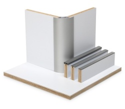 Laminate panel for furniture conversions, 15 mm, colour ALB MAT MAT, 244 x 122 cm