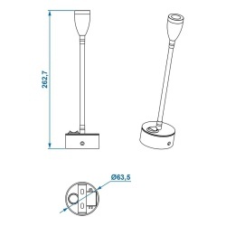 LED lamp with flexible neck for caravan interior, 120 lm, 1.7W - Img 6