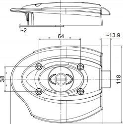 Lock complete with flap for garage door without knob and key, 102 x 99 mm - Img 3