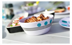 Melamine crockery set with blue polka dots, 16 pieces for 4 persons - Img 4