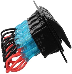 Panel with 4 toggle switches with blue LED illumination, marine standard - Img 3