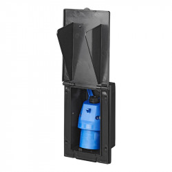 Rectangular socket with CEE stecher for caravans or motorhomes, 16A, BLACK - Img 2