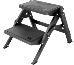 Scara pliabila din Blackline din ALUMINIU cu doua trepte pentru rulote, 3,8 kg