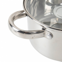 Set of 3 stainless steel camping pots including lid - Img 4