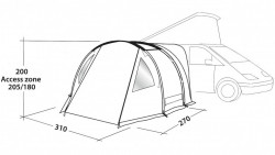 Side tent "Shamrock" for minibus, 310 x 280 cm, installation height 180 - 205 cm - Img 2
