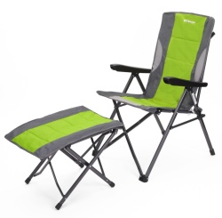 Siena folding chair with adjustable backrest and footrest included