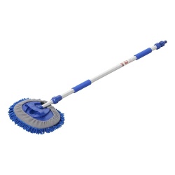 Telescopic brush 0.95 - 1.65 m with chenille brush head, BLUE