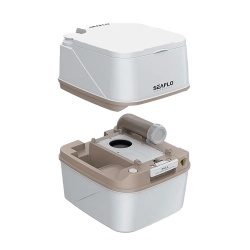 Sistem de rezervoare detașabile pentru WC portabil Seaflo - separare rapidă pentru o golire ușoară și igienizare eficientă în camping și regim marin.