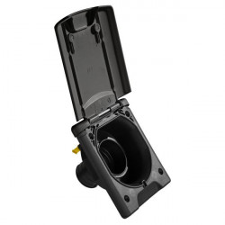 Water supply spout with magnetic cover, BLACK
