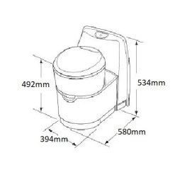 WC fix Thetford C223-CS cu golire tanc la exterior, montaj aplicat - Img 7