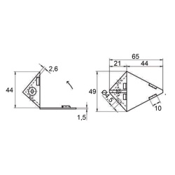 3-point colander for furniture with hinged lid, ALB - Img 2