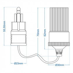 Adapter 12V DIN stecher DIN to car cigarette lighter socket, 8A, 12/24V - Img 2