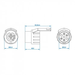 Adapter from 13-pin socket to 7-pin stecher to ABS, 12V - Img 5