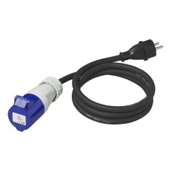 Adaptor from Schuko plug to CEE socket, 150 cm, neoprene sleeve - Img 2