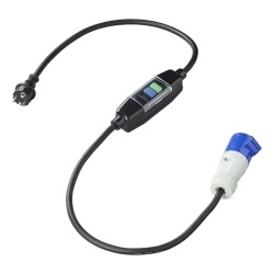 Adaptor stecher Schuko si priza Schuko 16A, 150cm 3x 2.5mm² cu protectie la curent rezidual