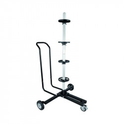 Aluminium metal rack with wheels for storing 4 car wheels