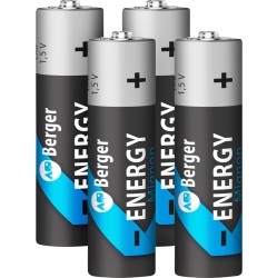 Baterie alcalina Berger Energy Mignon AA, 1.5V, 4 buc