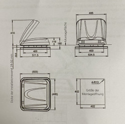 Berger 40 x 40 hatch with transparent cover, retractable blind and mosquito net - Img 6