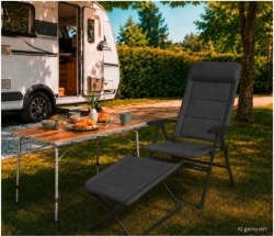 Berger Genova 3D Mesh folding chair set with footrest, anthracite - Img 2