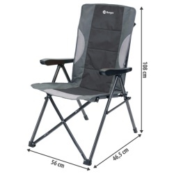 Berger Siena folding camping chair with 3-position adjustable backrest, anthracite