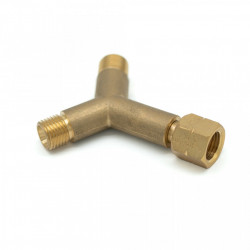 Brass Y-connection for connecting 2 hoses to the gas regulator