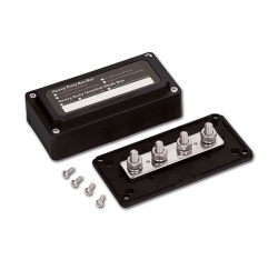 Busbar busbar max 48V / 300 A, 4P with flameproof enclosure, BLACK