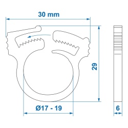 Colier de plastic pentru fixarea furtunelor de apa cu Ø 17 -19 mm (1 buc) - Img 4