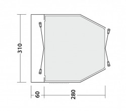 Cort lateral "Shamrock" pentru microbuz, 310 x 280 cm, inaltime instalare 180 - 205 cm - Img 3